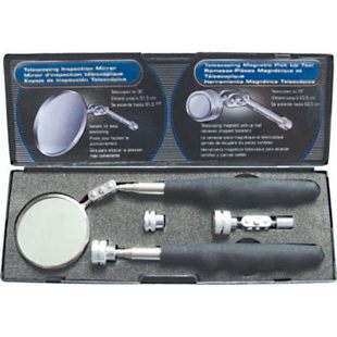 2PC Magnetic pick up tool and inspection mirror set